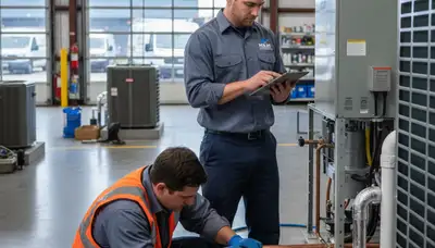 Plumber repairing residential pipes in Cleveland, OH for Five Star Cooling plumbing services